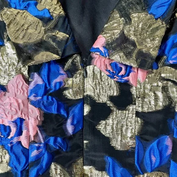 Mark + James Badgley Mischka Metallic Floral Jacquard Fit & Flare Dress - Picture 12 of 15